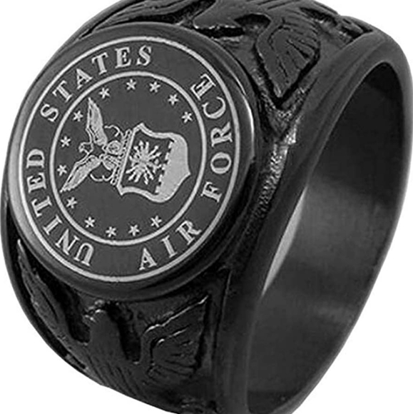 New stainless steel Air Force ring size 7 through 13 available comment what size - Picture 3 of 5